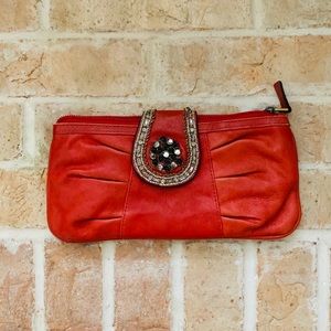 AUTH. Fossil | Clutch Purse | Ruby Red